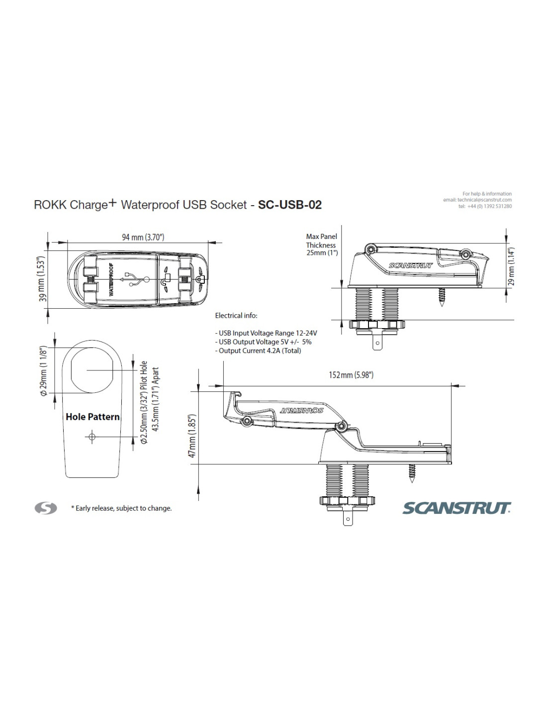 Prise double étanche USB Scanstrut V2