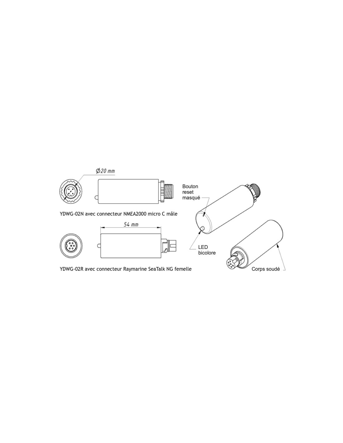YDWG-02 - Passerelle NMEA2000 - wifi