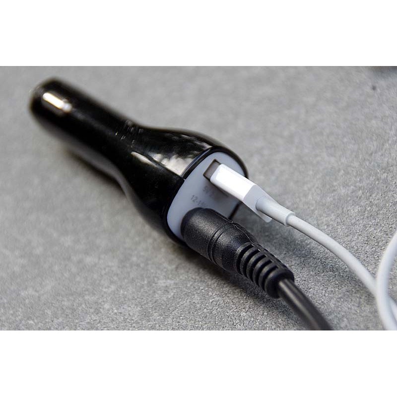 Mini bouchon chargeur allume cigare USB noir